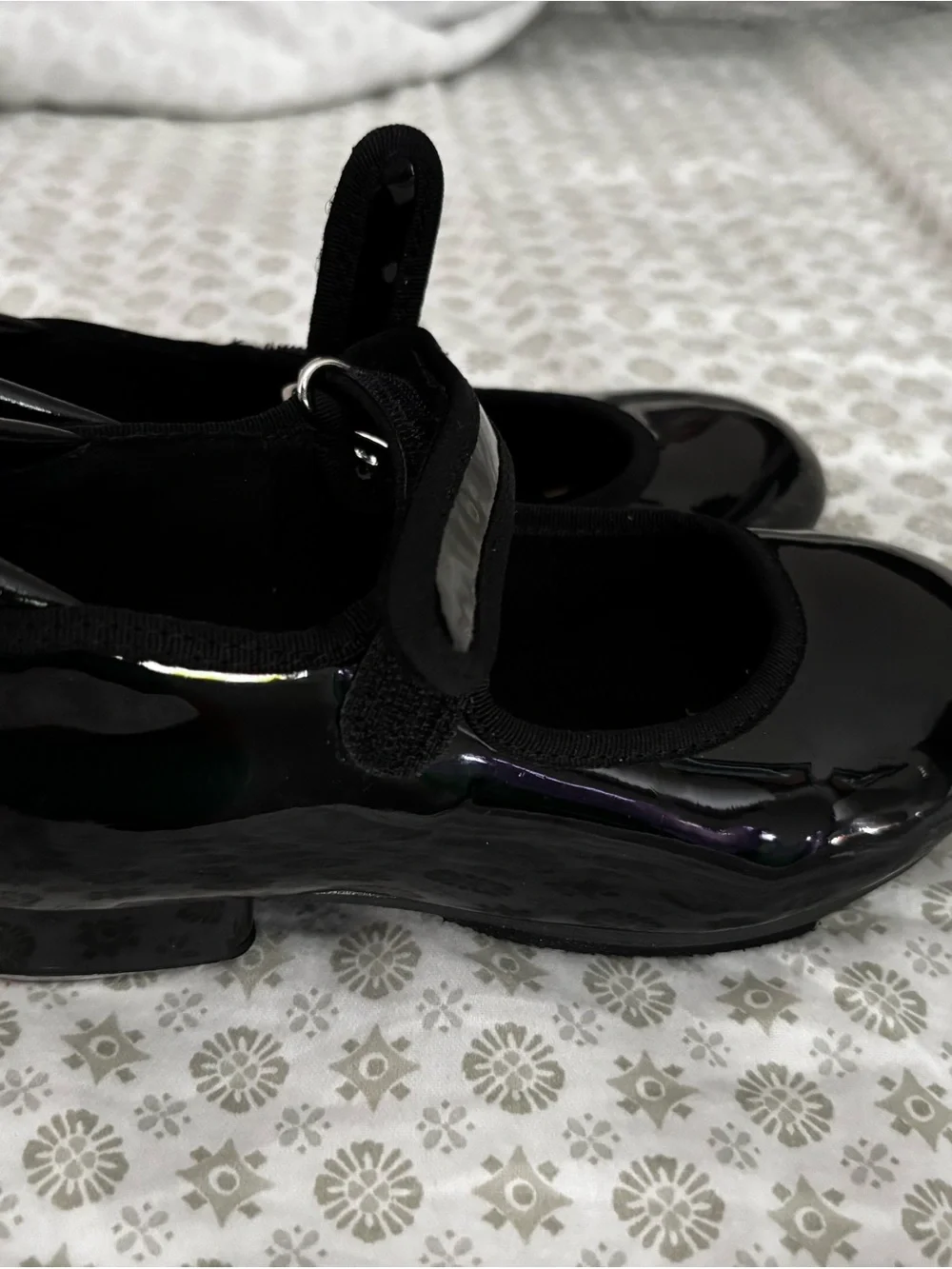 Girls Black Patent Mary Jane Tap Shoes